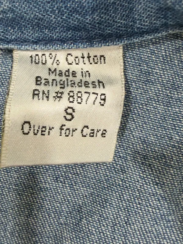 Vintage Embroidered Blue Denim Button-Up Shirt - Image 9
