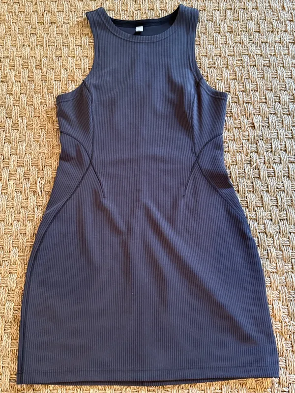 Lululemon Ribbed Softstreme Slim Dress Fit Tank Dress Black - Image 4