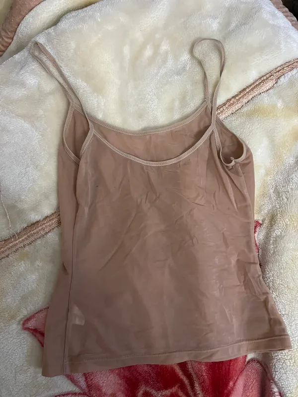 Calvin Klein MD Nude Nylon Seamless Spaghetti Strap Tank Top - Image 2