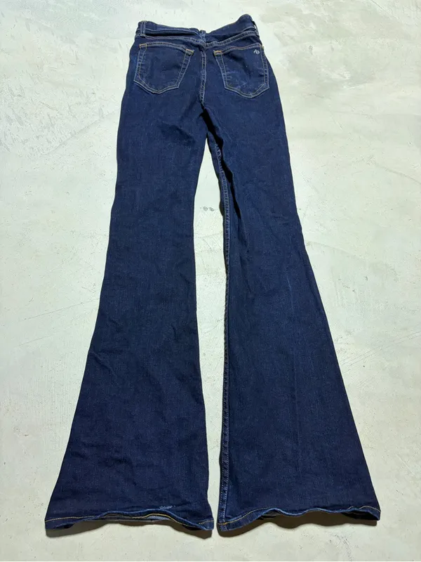 Rag & bone Casey High-Rise Dark Blue Flare Jeans 24 - Image 7