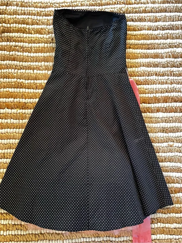 Y2K ruby rox Black Polka Dot Strapless Dress with Pink Accents - Image 5