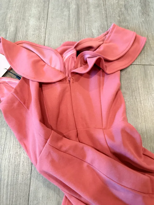 Hello Molly One-Shoulder Ruffle Bodycon Dress in Rose - Image 13