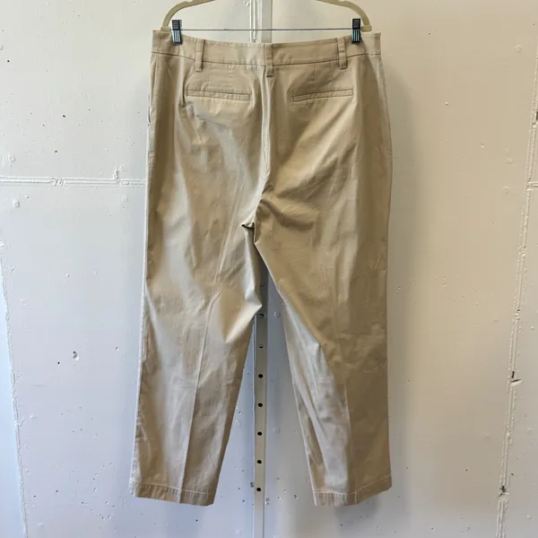 Talbots The Perfect Chino‎ Curvy Pants Women's 16 Tan Beige Straight Leg Cotton - Image 2