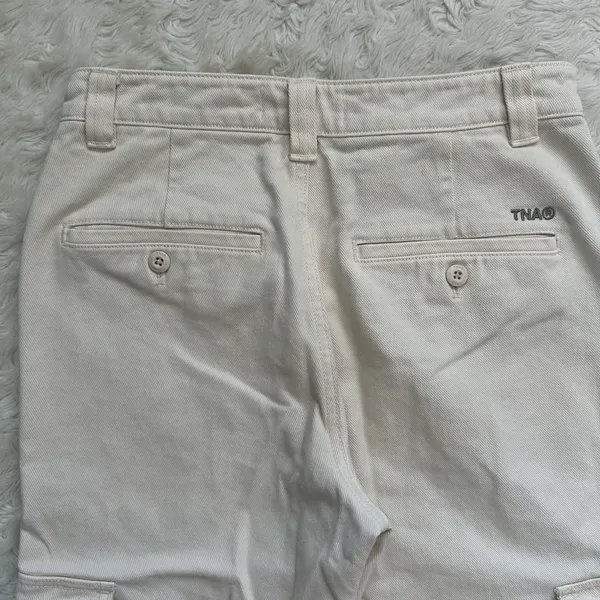 Aritzia Tna Pants Troop Cargo Pant Mid-Rise Utility 100% Cotton Cream Sz 4 - Image 5
