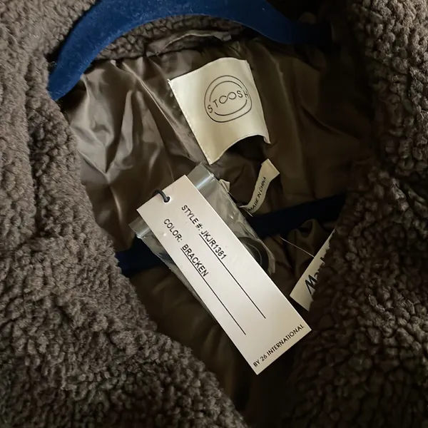 NWT Stoosh Sherpa Fabric Teddy Double-Breasted Long Coat IN BRACKEN - Image 9