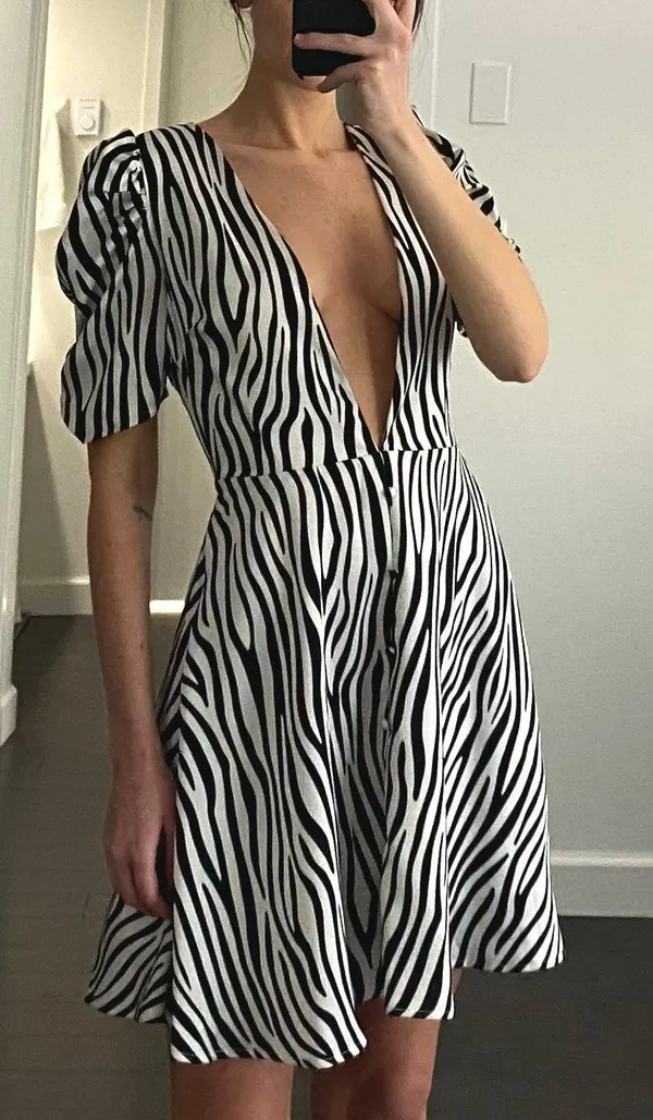 LIONESS Ask Anything Zebra Print Mini Dress NWT - Image 2