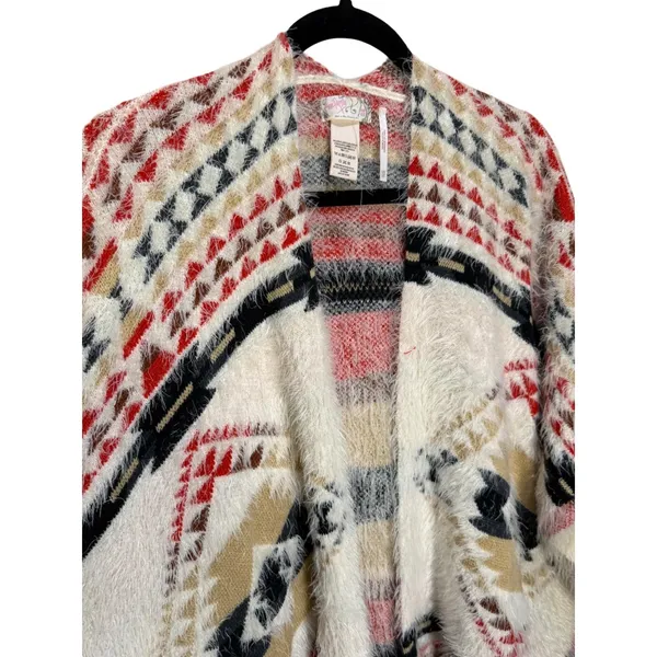 Free People Canyonland Fringe Aztec Kimono Sweater Wrap One Size Western Boho - Image 6