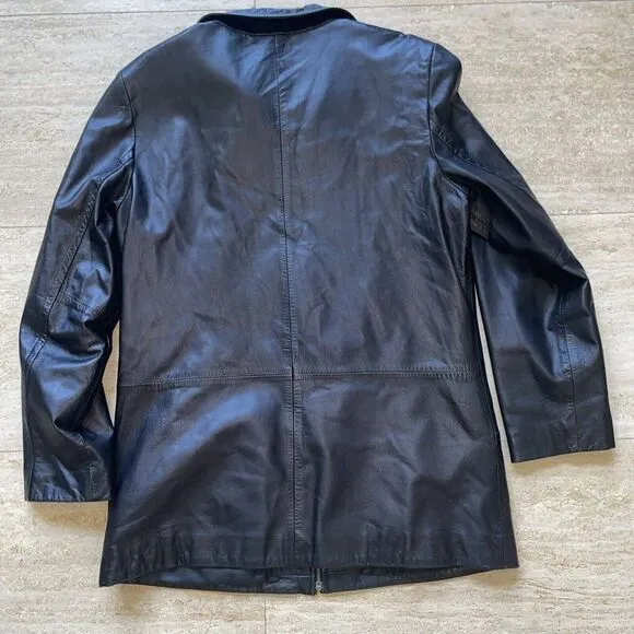 Colebrook 100% Leather Soft Black‎ Jacket Size M Full Zip Fully Lined Mid Length Black Size M - Image 8