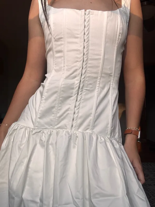 NWT Lulus White Corset Drop Waist Maxi Dress - Image 2