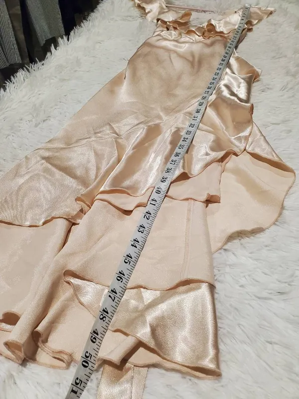 Birdy Grey James Satin Midi Dress in Champagne Small - Image 6