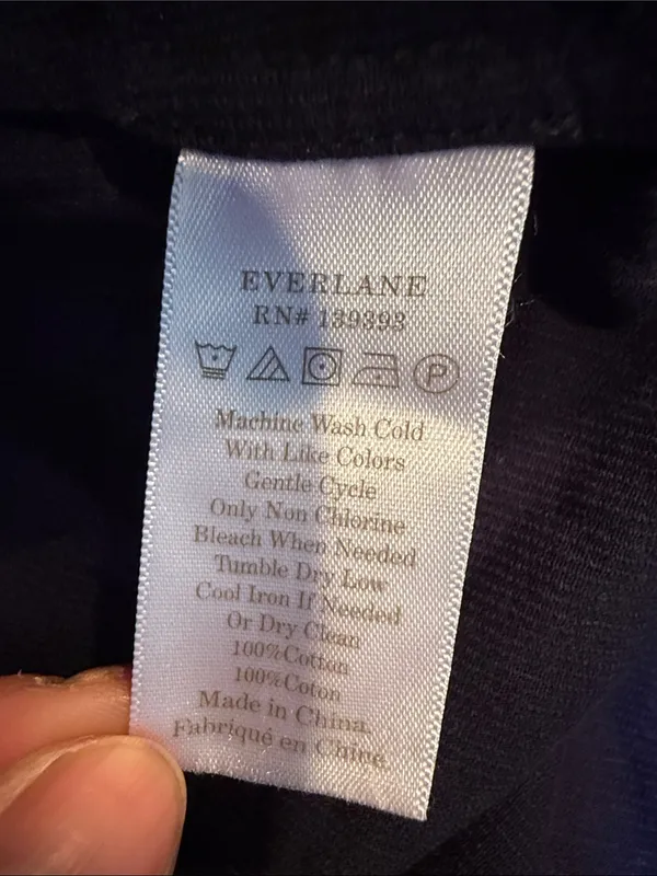 Everlane 4 cotton weave picnic dress Front button Navy Midi Wide Straps Sun - Image 8