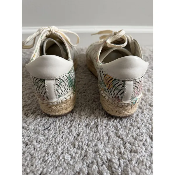 Vince Camuto Floral Perforated Leather Espadrille Platform Sneakers‎ White 7.5 - Image 12