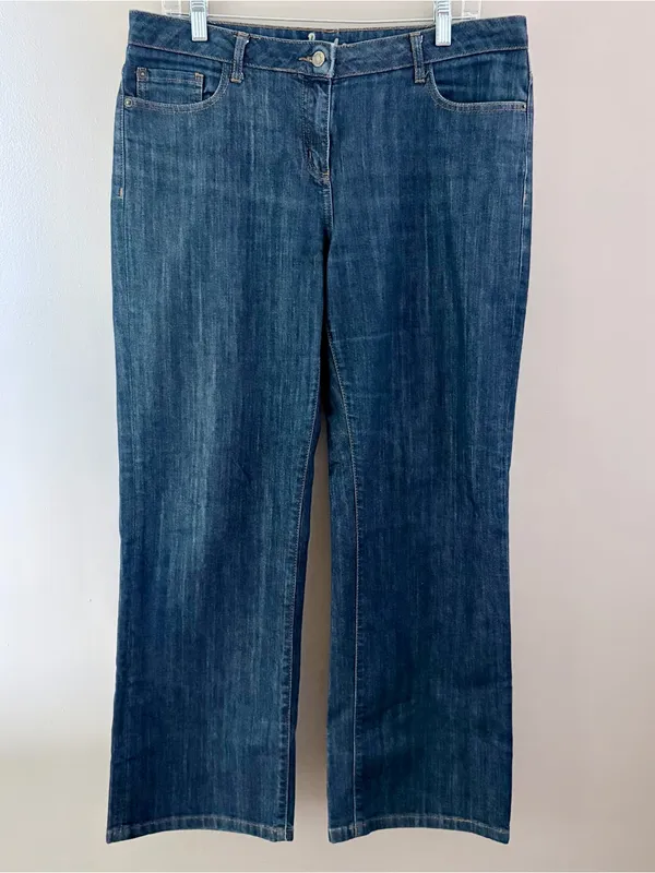 Boden Dark Wash Wide Leg Jeans Size WC137 US 10P Petite - Image 2