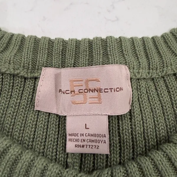French Connection Sage Green Ribbed Midi Dress - Image 5