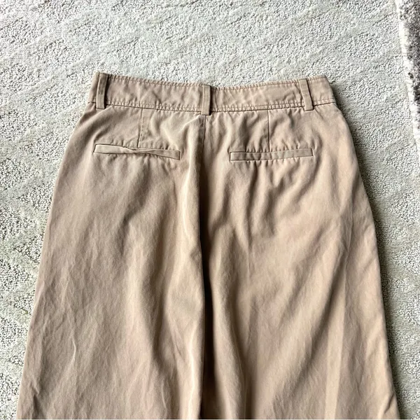 Everlane Draper Pleated Pant Khaki Ash Brown High Rise Wide Leg Size 8S - Image 9