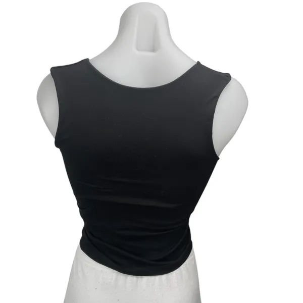 Free People Women's Black Sleeveless Scoop Neck Racerback Crop Tank Top Size XS - Image 2