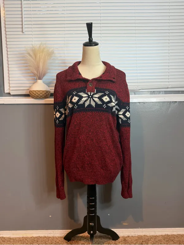 American Eagle Nordic Fair Isle Sweater Medium - Image 2