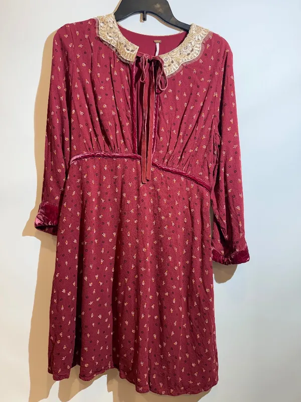 Free People Delfina Black Lace Peter Pan Collar Cutout Mini Dress Size M - Image 9