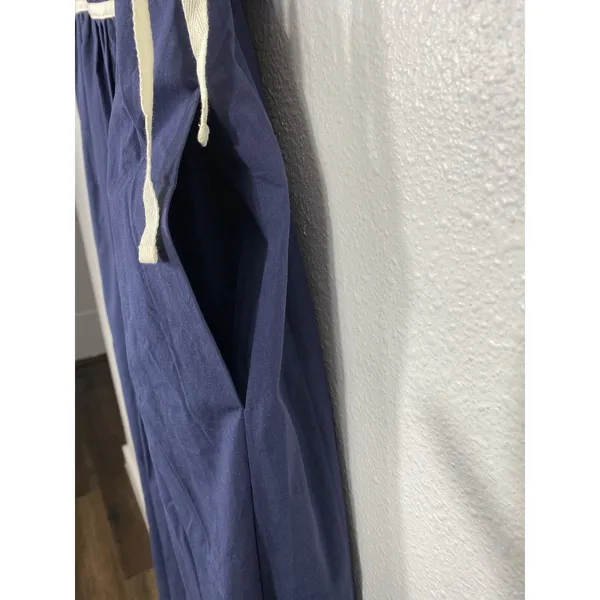 Women's Blue Sleeveless Dress Size L 100% Cotton - Image 8