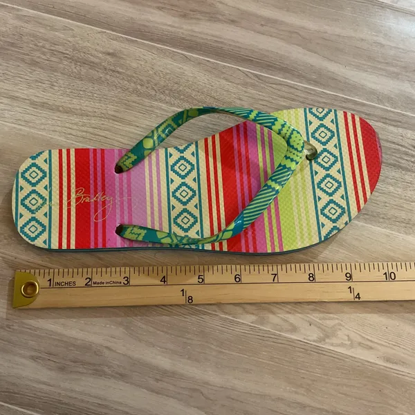 Vera Bradley Flip Flops in Serape Paradise Thong Sandals summer‎ Sz 7-8 - Image 4