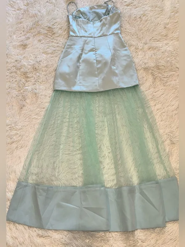 NEW ELLIATT Marcella Strapless Sea Green Gown Sz XS - Image 6