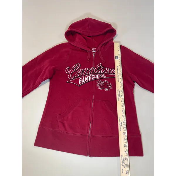 Carolina Gamecocks Full‑Zip Hoodie – Size L (Dark Red, Soffe Brand) - Image 3
