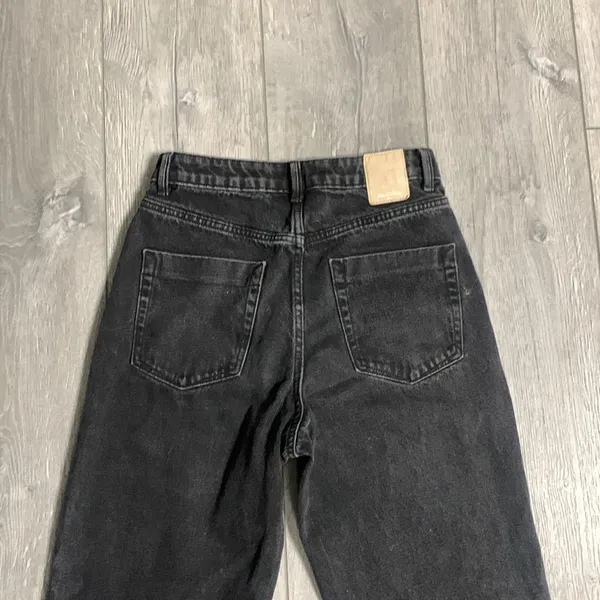 Zara Black Denim Raw Hem Jeans Size 6 - Image 5