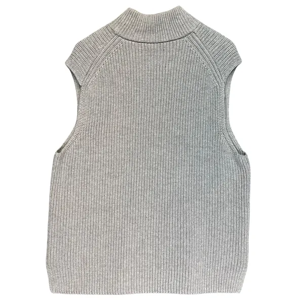 Abercrombie & Fitch Women's Knit‎ Sleeveless Top Mock Neck Gray Sweater Vest XL - Image 3