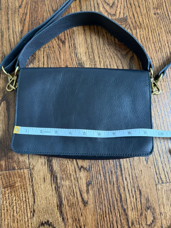 Madewell The Flap Convertible Crossbody Bag Black Leather Minimalist Travel - Image 9