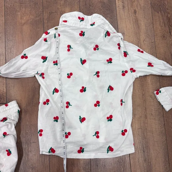 Lizette Collection Cherry Sleepwear Set Long Sleeve w/ Matching Shorts Sz Large - Image 6