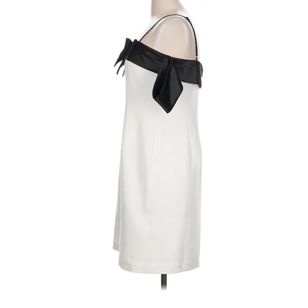 Alex Marie Cleo Dress Womens 10 White Black Bow Sheath Mini Bridal Wedding party - Image 5