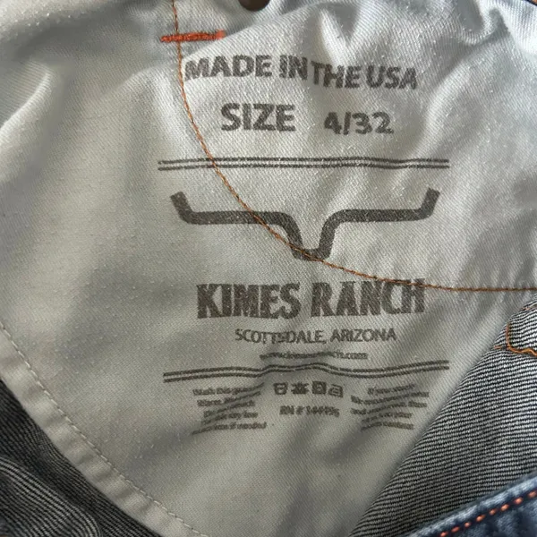 Kimes Ranch Francesca Jeans Cotton Blue Bootcut Raw Hem USA Made Size 4 - Image 6