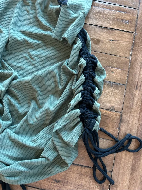 Anthropologie Daily Practice Colorblock Polo Midi Long Sleeve Green Dress S - Image 8
