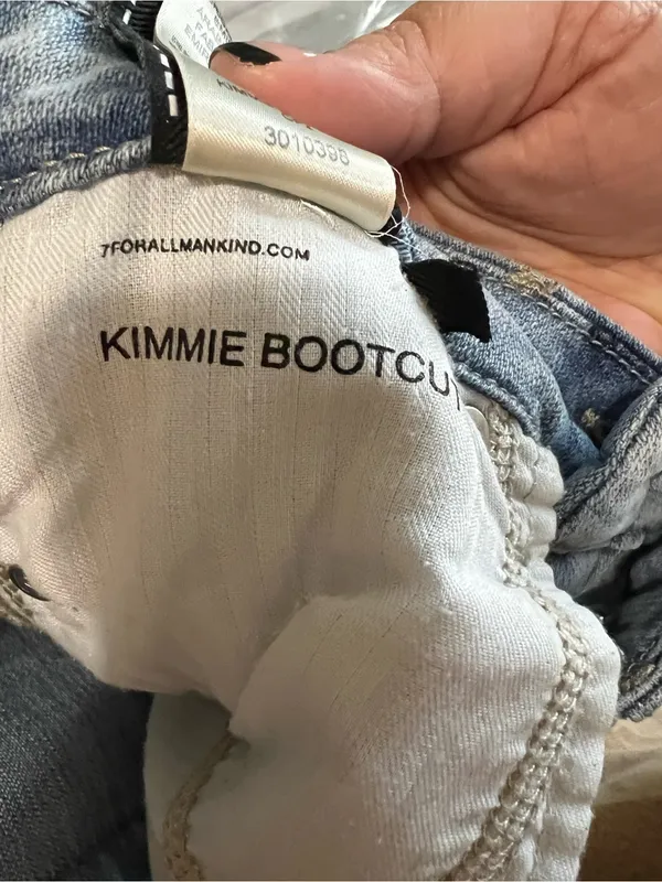 7 For All Mankind Kimmie Bootcut Light Wash Stretch Cowgirl Western Denim Jeans - Image 11