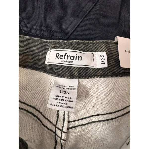 Refrain Los Angeles Printed Wide Leg Denim Pants Women’s Size 1/25 - Image 6