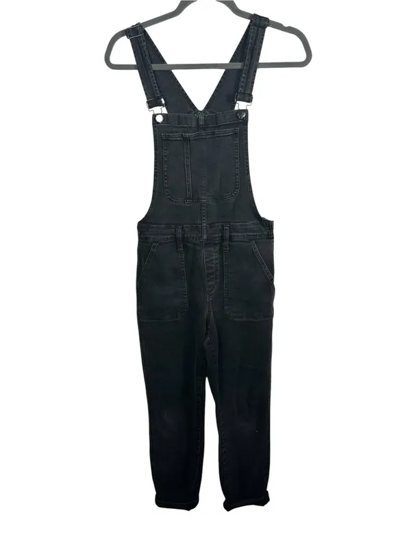 Madewell Skinny Overalls Womens M Lunar Wash Black Denim AA598 $148 - Image 3