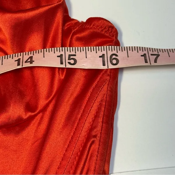 Urban Outfitters Red Satin Corset Bustier Crop Top Zip Back M - Image 6