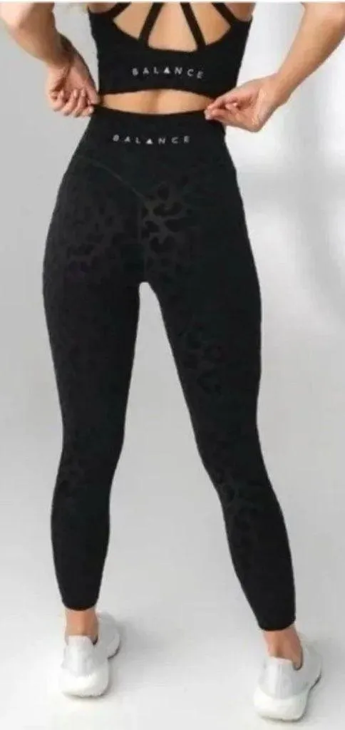 Balance Athletica Vitality High Rise Kingdom Leggings Panther Black Velvet M - Image 2