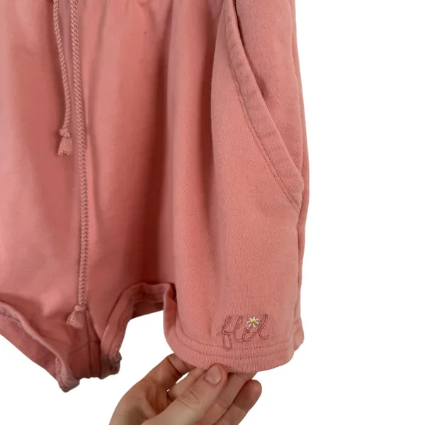 For Love &‎ Lemons Morgan Sweat Shorts Terry Cotton Salmon Pink Womens XL - Image 3
