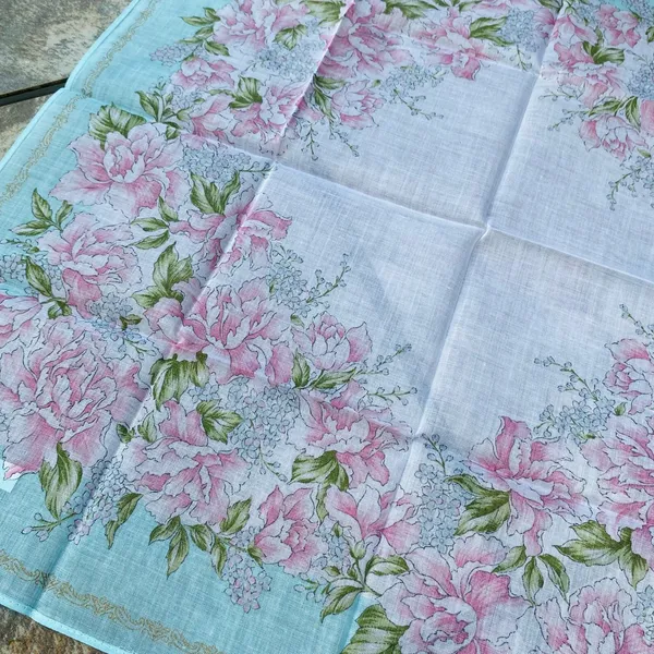 Lancel Paris Feminine Floral Cotton Scarf Pocket Square Handkerchief New - Image 6