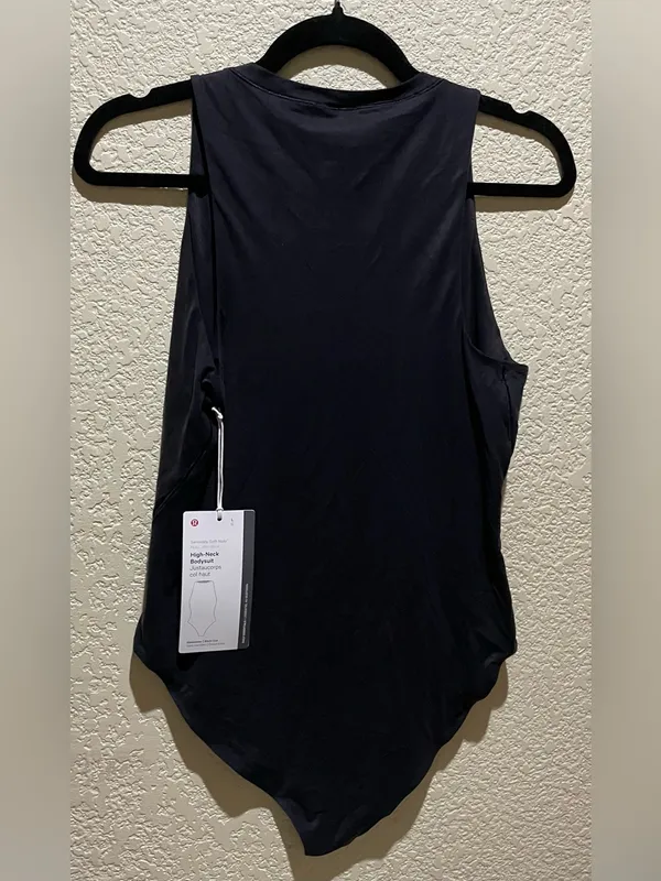 Lululemon Wundermost Ultra Soft Nulu High-Neck Black Sleeveless Bodysuit Size L - Image 6