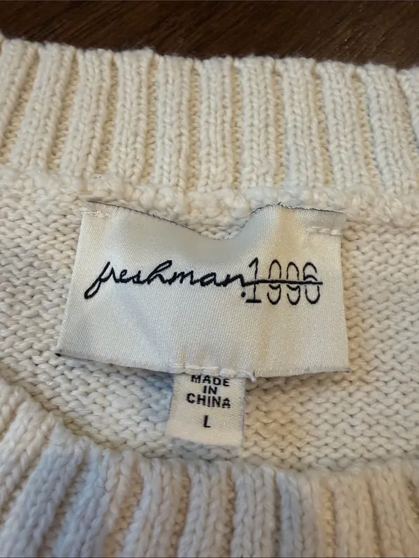 Freshman 1996 Women's Cream Sleeveless Crew Neck Tank Top Size Large - C66-006 - Image 2