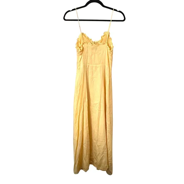 & OTHER‎ STORIES Ruffled Lace Up Midi Sundress Yellow Sz 4 - Image 3