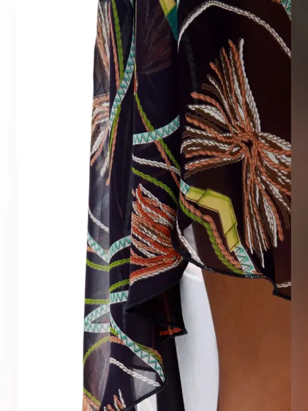 Hot & Delicious Navy Multicolor ‘Show me the Ropes’ Print Dress Sz S/M - Image 7