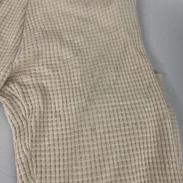 Nia Waffle Knit Stretch Joggers Cream Beige Tan Sz Large L Tall Longer Length - Image 6