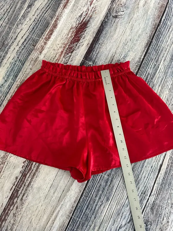 Vintage Victoria’s Secret Gold Label Red Satin Women's Pajama Shorts - Image 6