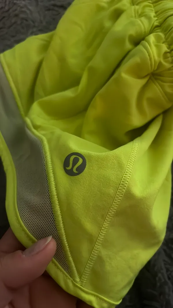 Yellow Lululemon Neon Shorts Hotty Hot - Image 2