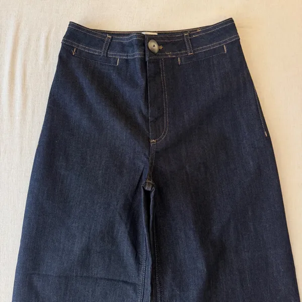 Maeve Ettie High-Rise Crop Wide-Leg Jeans Women 29T Dark Wash Indigo NWOT - Image 11