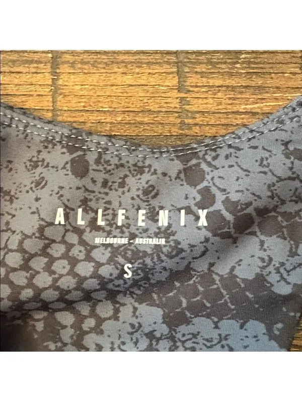 Allfenix Longline Snake Print Sports‎ Bra Grey Black Small EUC Removable Pads - Image 5