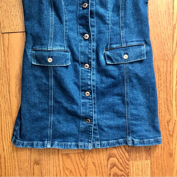 Gap Collared Mini Denim Shift Medium-Wash Casual Dress Women’s Size Medium - Image 8